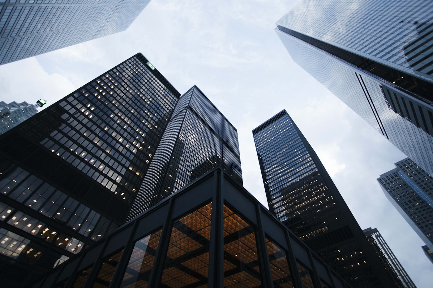 Modern corporate skyline representing financial growth and stability